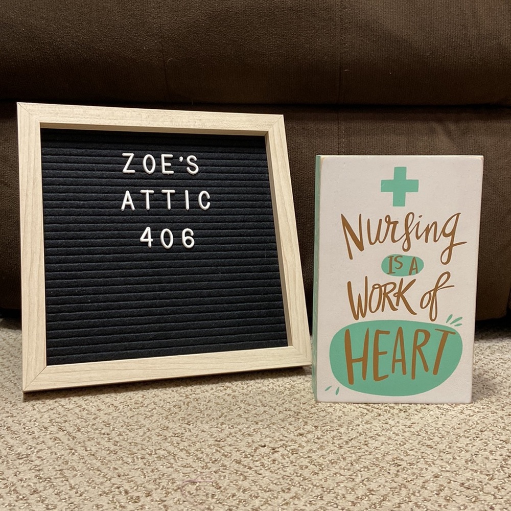 Primitives By Kathy NURSING IS A WORK OF HEART Wooden Sign
